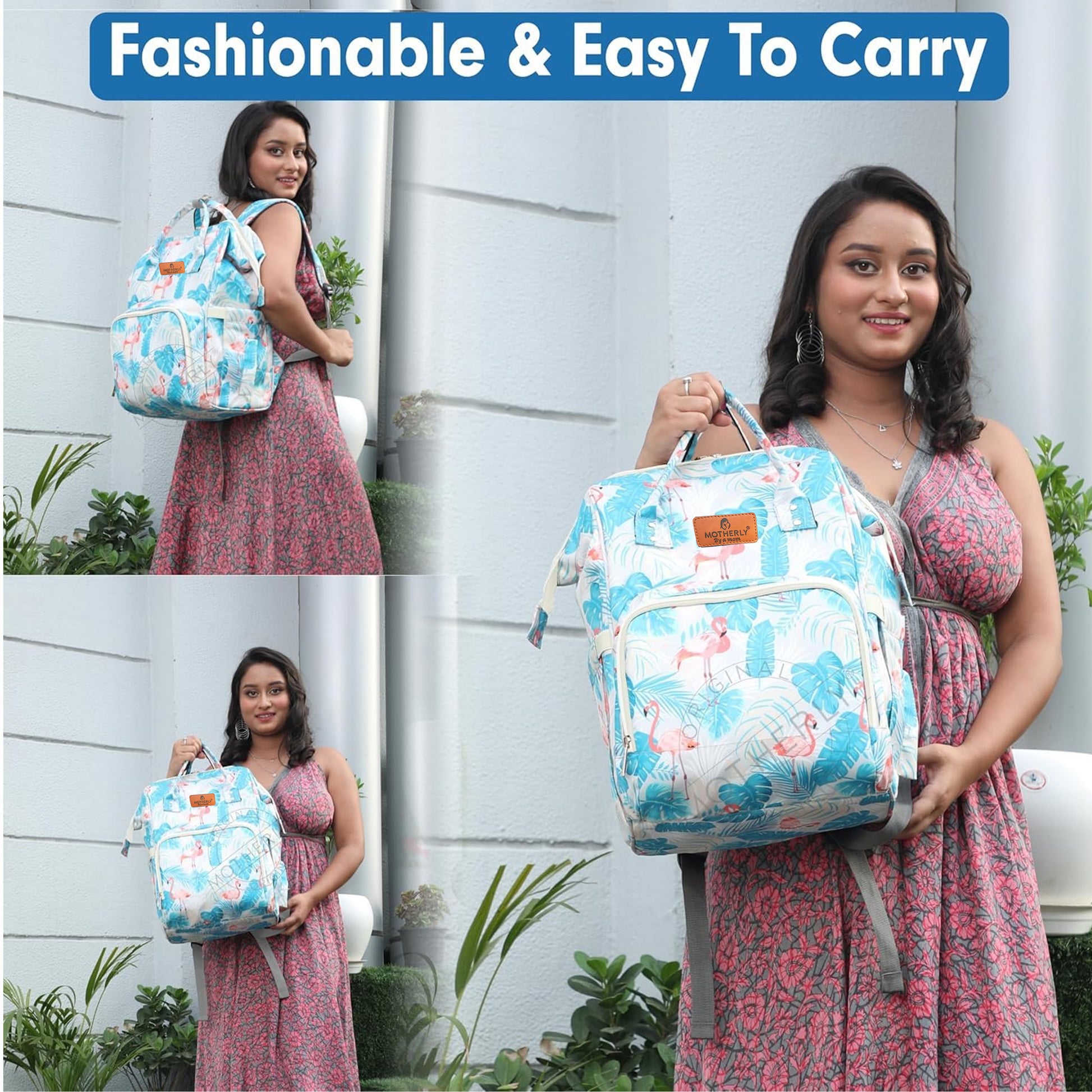 Motherly Elegant Diaper Bag for Moms – Water-Resistant Maternity & Travel Bag with Multiple Pockets & Warranty