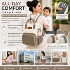 Motherly Envy Diaper Bag for Moms – Spacious, Waterproof Travel & Maternity Bag with Accessories