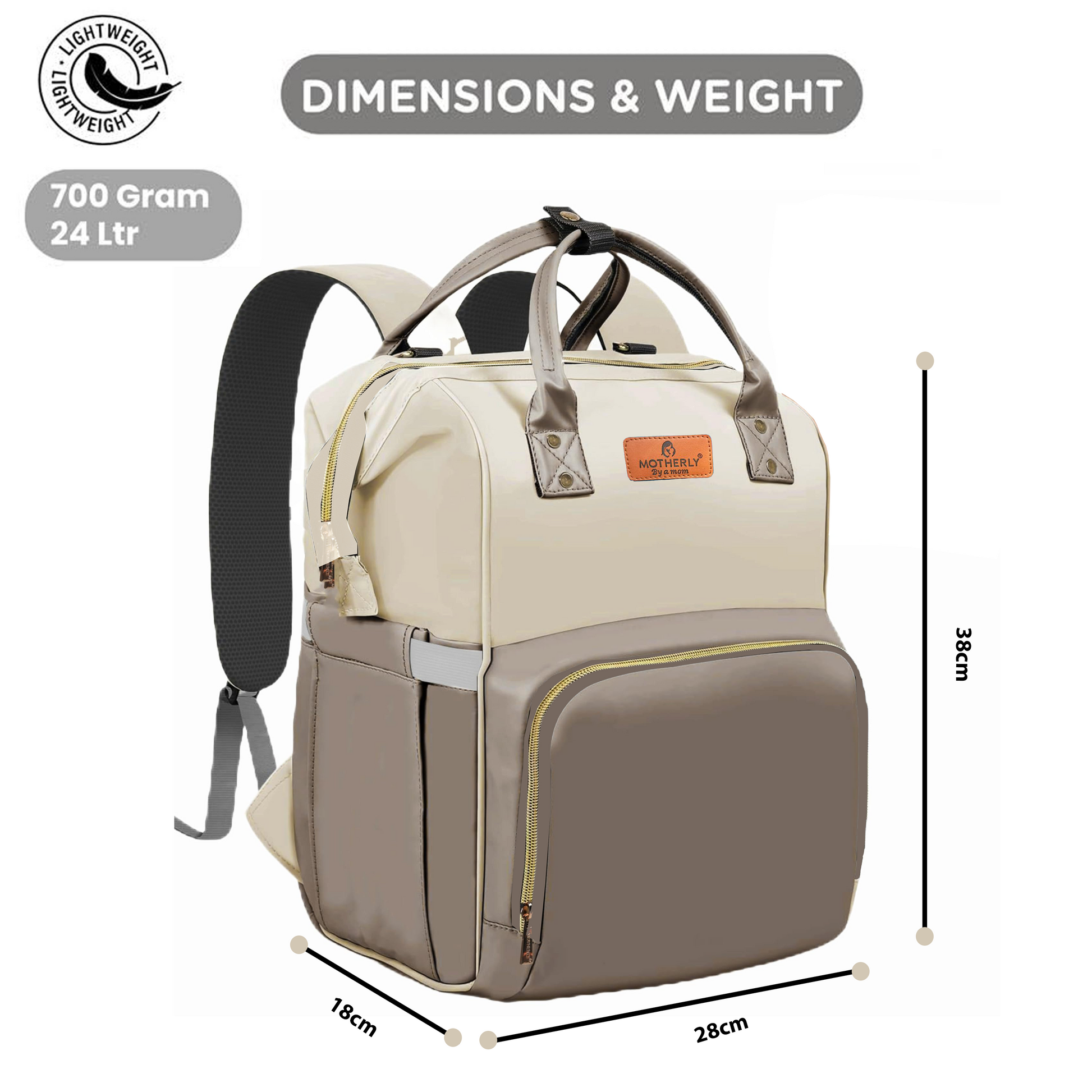 Motherly Envy Diaper Bag for Moms – Spacious, Waterproof Travel & Maternity Bag with Accessories