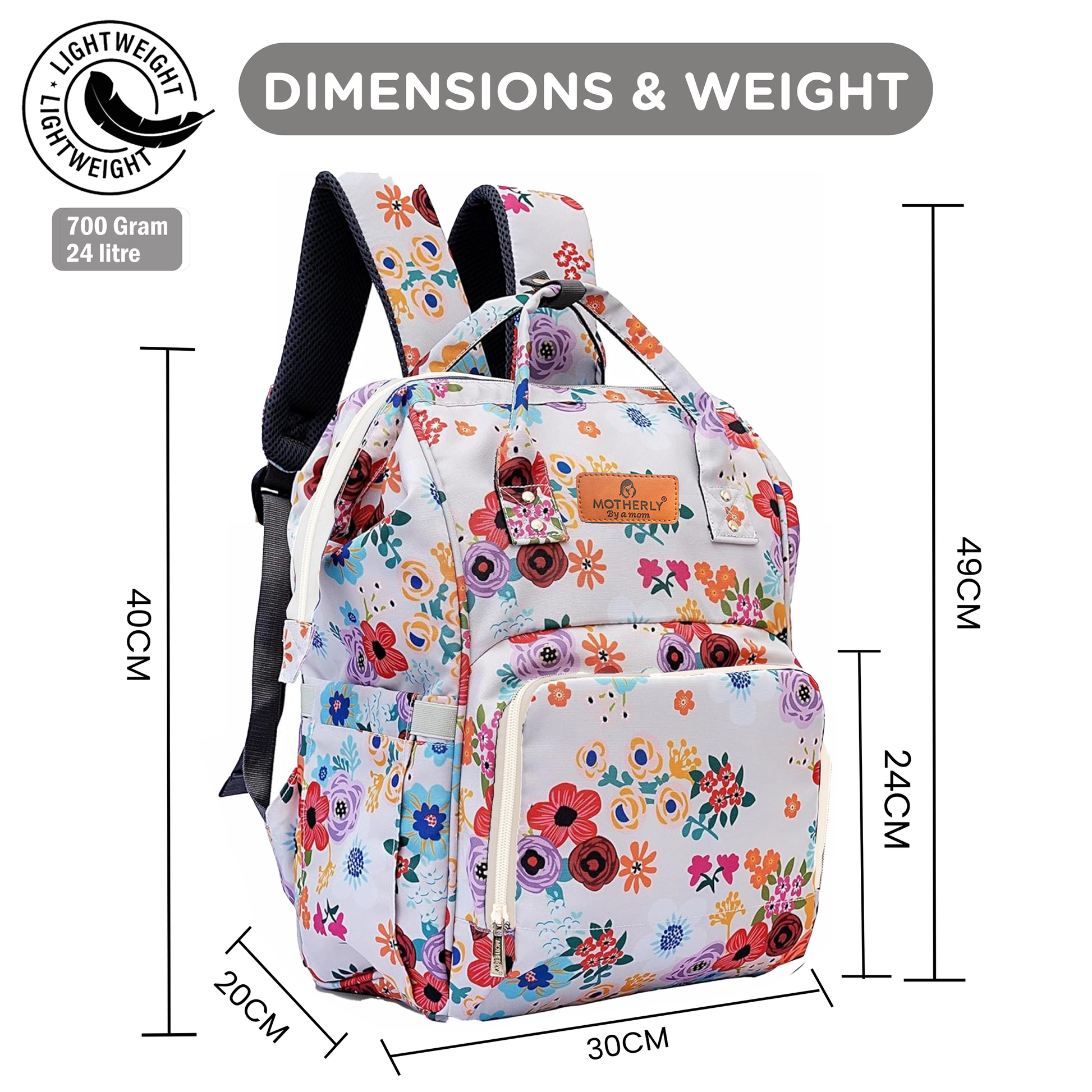Motherly Elegant Diaper Bag for Moms – Water-Resistant Maternity & Travel Bag with Multiple Pockets & Warranty