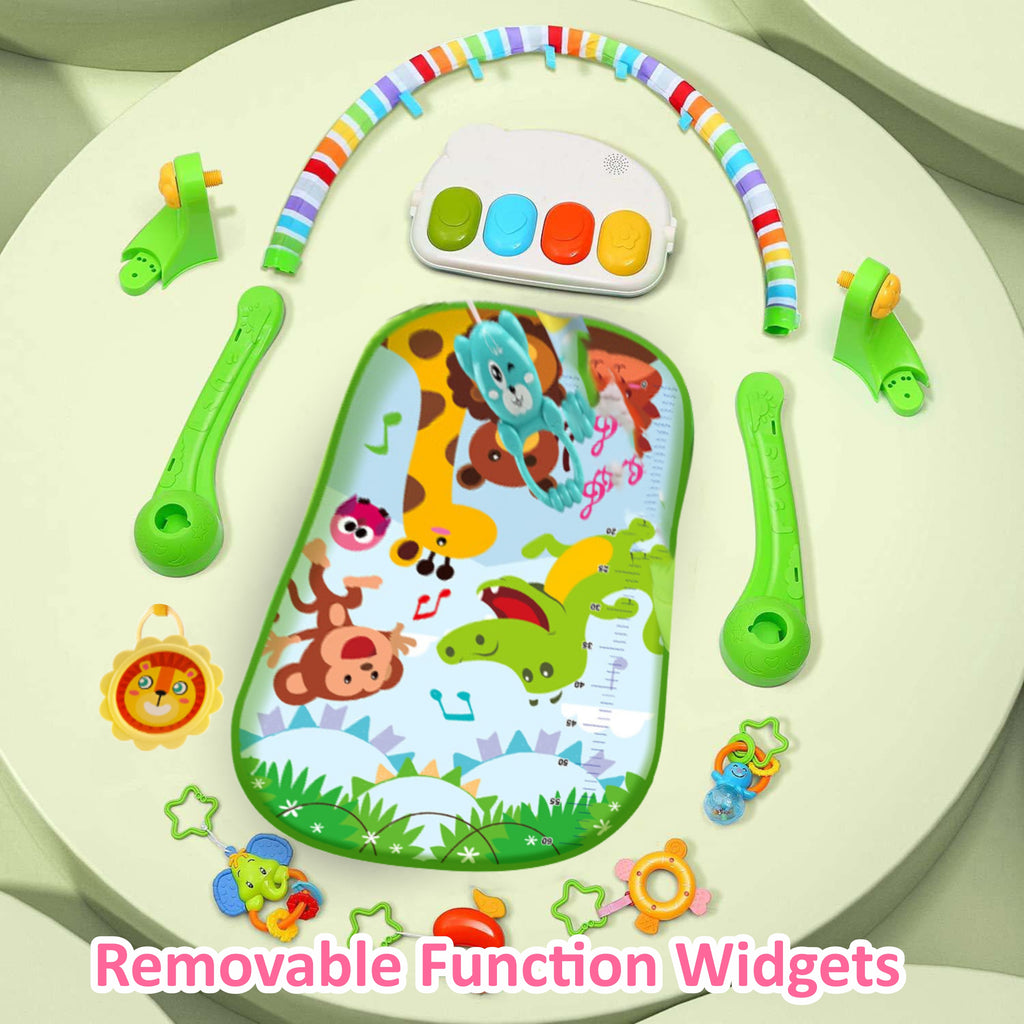 Motherly Musical Keyboard Baby Play Mat Gym with Colorful Piano and Fitness Rack - MOTHERLY