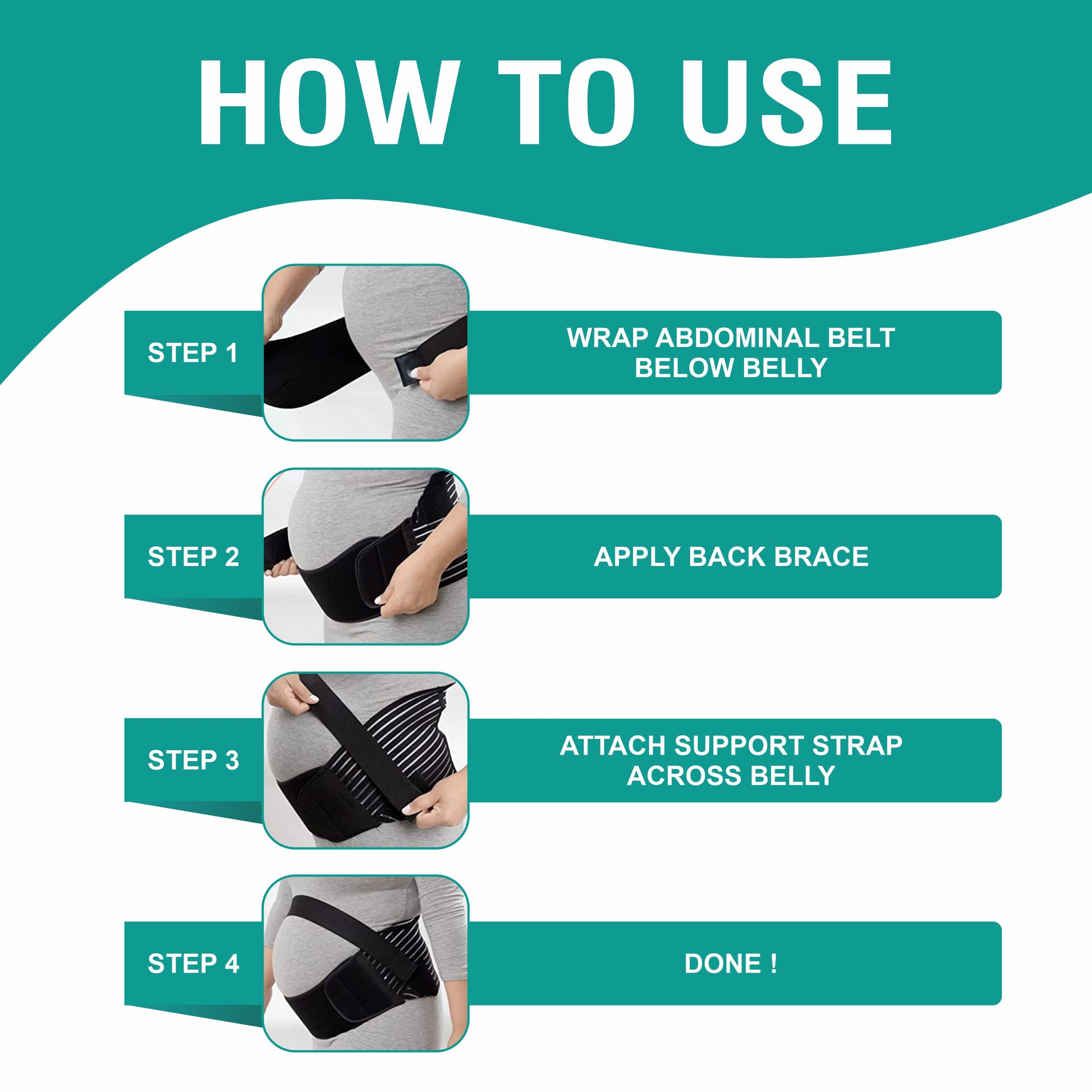 Motherly Maternity Belt for Belly Support, Pregnancy Support Belt Pre Natal-Belly Band, Adjustable & Breathable Waist Support Belt for Pregnancy, Helps in Back Pain, Pre and Postpartum (Medium)