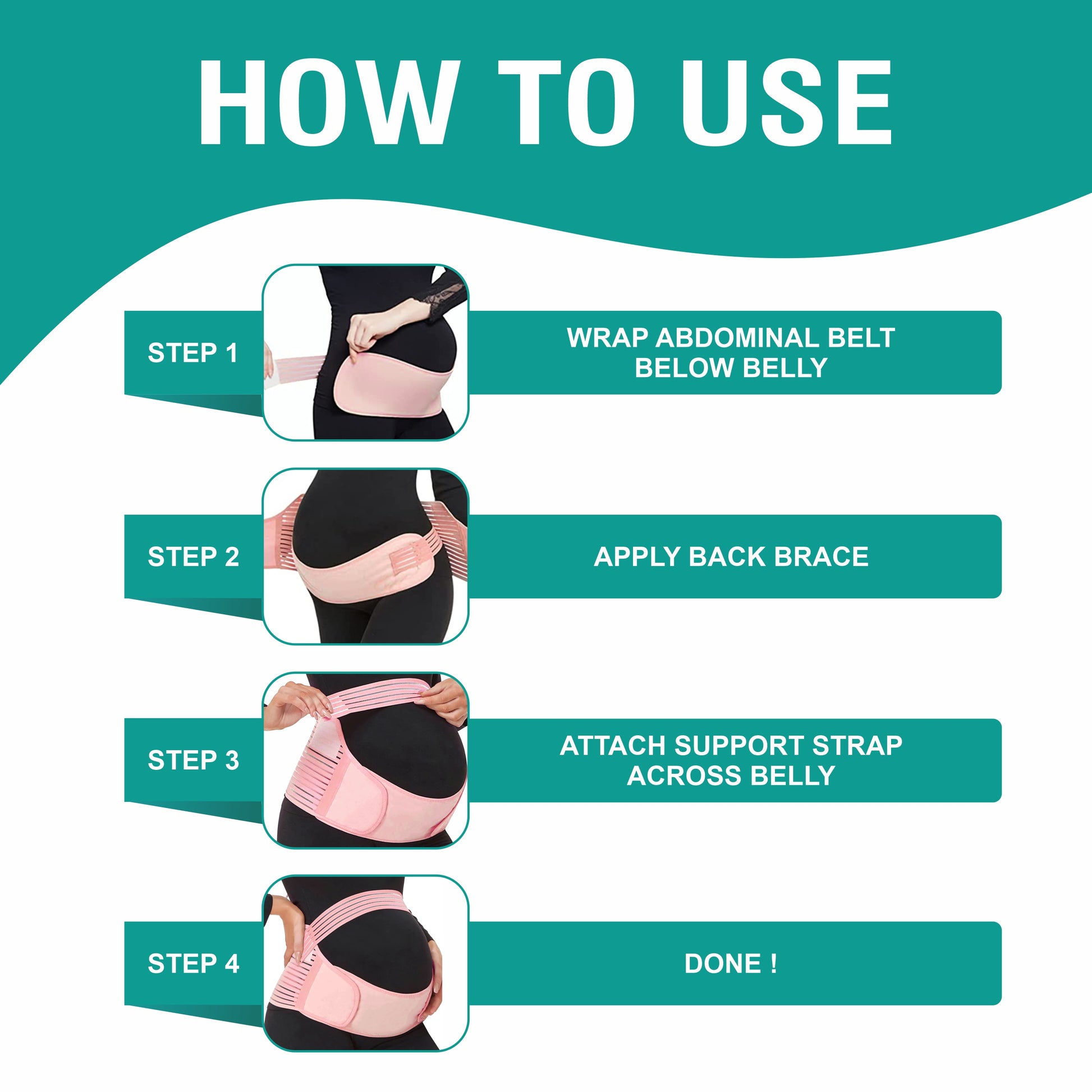 Motherly Maternity Belt for Belly Support, Pregnancy Support Belt Pre Natal-Belly Band, Adjustable & Breathable Waist Support Belt for Pregnancy, Helps in Back Pain, Pre and Postpartum (Medium)