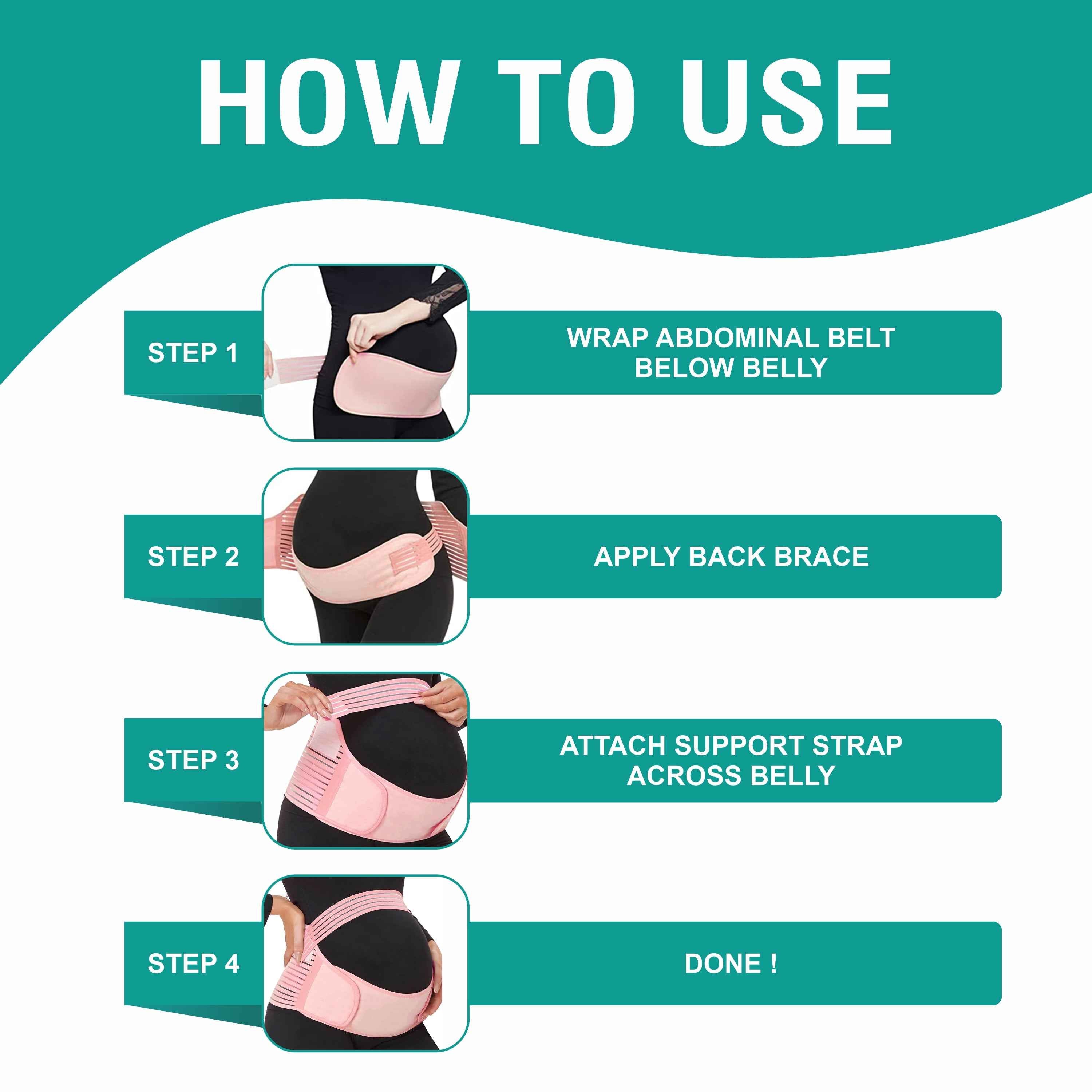 Motherly Maternity Belt for Belly Support, Pregnancy Support Belt Pre Natal-Belly Band, Adjustable & Breathable Waist Support Belt for Pregnancy, Helps in Back Pain, Pre and Postpartum (Medium)