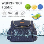 Motherly Diaper Quilted Diaper Bag for Mothers for Travel with Changing Mat - Spacious Diaper Bags for Mom | Baby Bag with Multi-Pocket Design | Maternity Bags for Mother and Baby (Black) - MOTHERLY