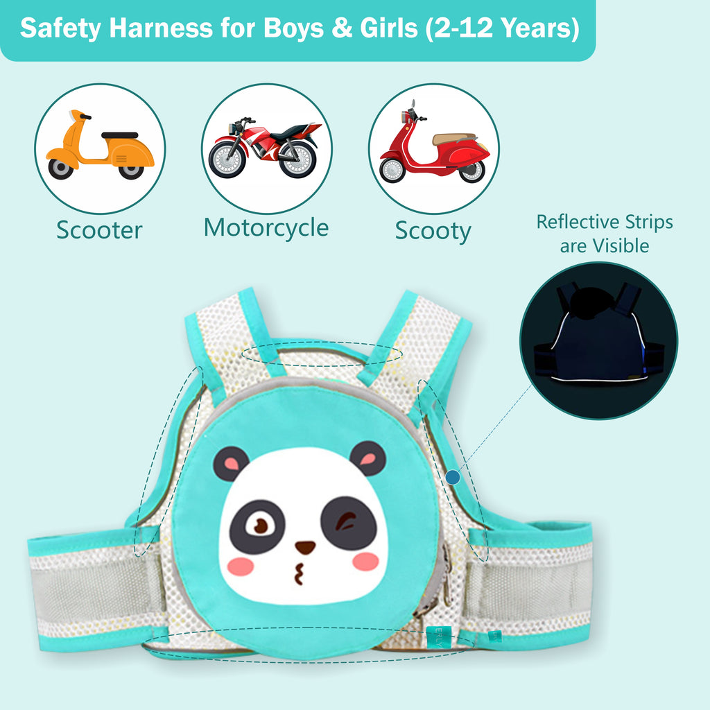Motherly Children's Motorcycle Safety Harness Safe, Stylish Riding Companion with Two Wheeler Child Safety Belt - MOTHERLY