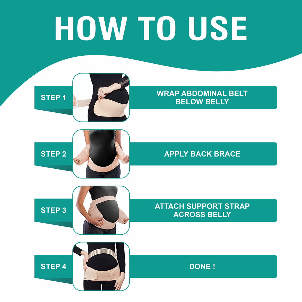 Motherly Maternity Belt for Belly Support, Pregnancy Support Belt Pre Natal-Belly Band, Adjustable & Breathable Waist Support Belt for Pregnancy, Helps in Back Pain, Pre and Postpartum (Medium)