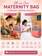 Motherly Crown Diaper Bag for Moms – Water-Resistant Travel & Maternity Bag with Multiple Pockets & 6-Month Warranty