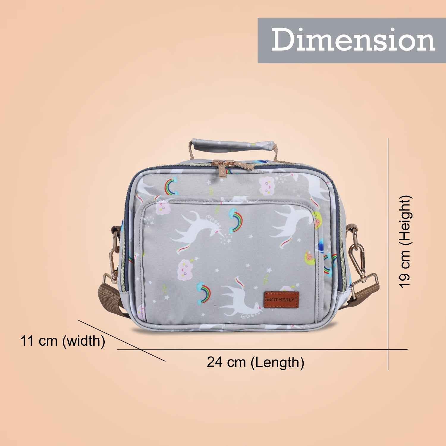 Motherly Mini Diaper Bag for Mothers for Travel | Small Maternity Handbag for Newborn Baby | Mothers Travelling Bag | Multiple Pockets Water Resistant Baby Bag I Hospital Bag for Moms (Unicorn Blue)