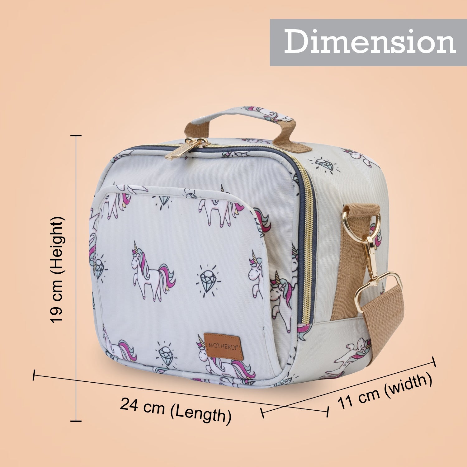 Motherly Mini Diaper Bag for Mothers for Travel | Small Maternity Handbag for Newborn Baby | Mothers Travelling Bag | Multiple Pockets Water Resistant Baby Bag I Hospital Bag for Moms (Unicorn Blue)