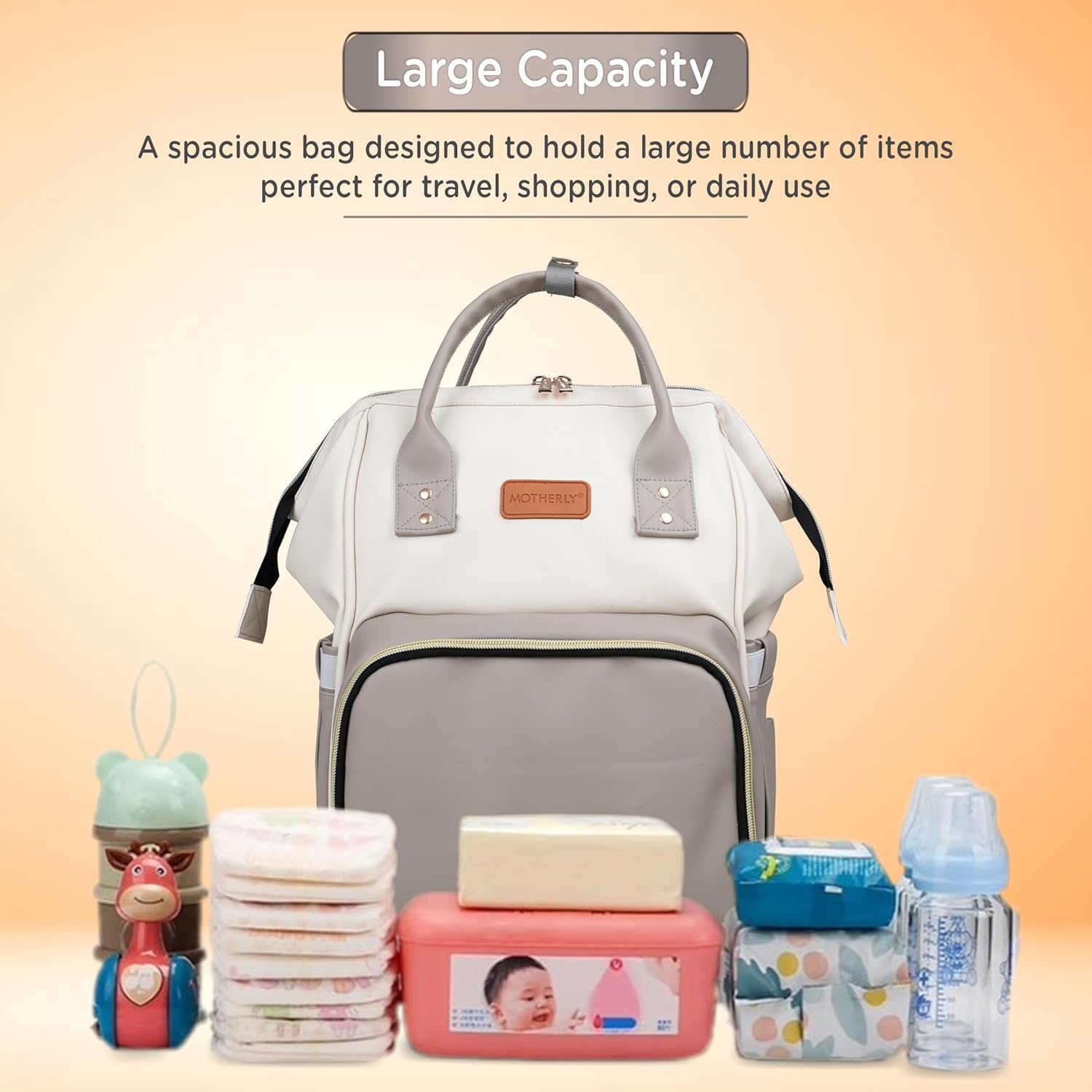 Motherly Envy Diaper Bag for Mothers for Travel With Accessories | Spacious And Waterproof Diaper Bags for Mom | baby bag for mother travel | Maternity Bags for Mother - MOTHERLY