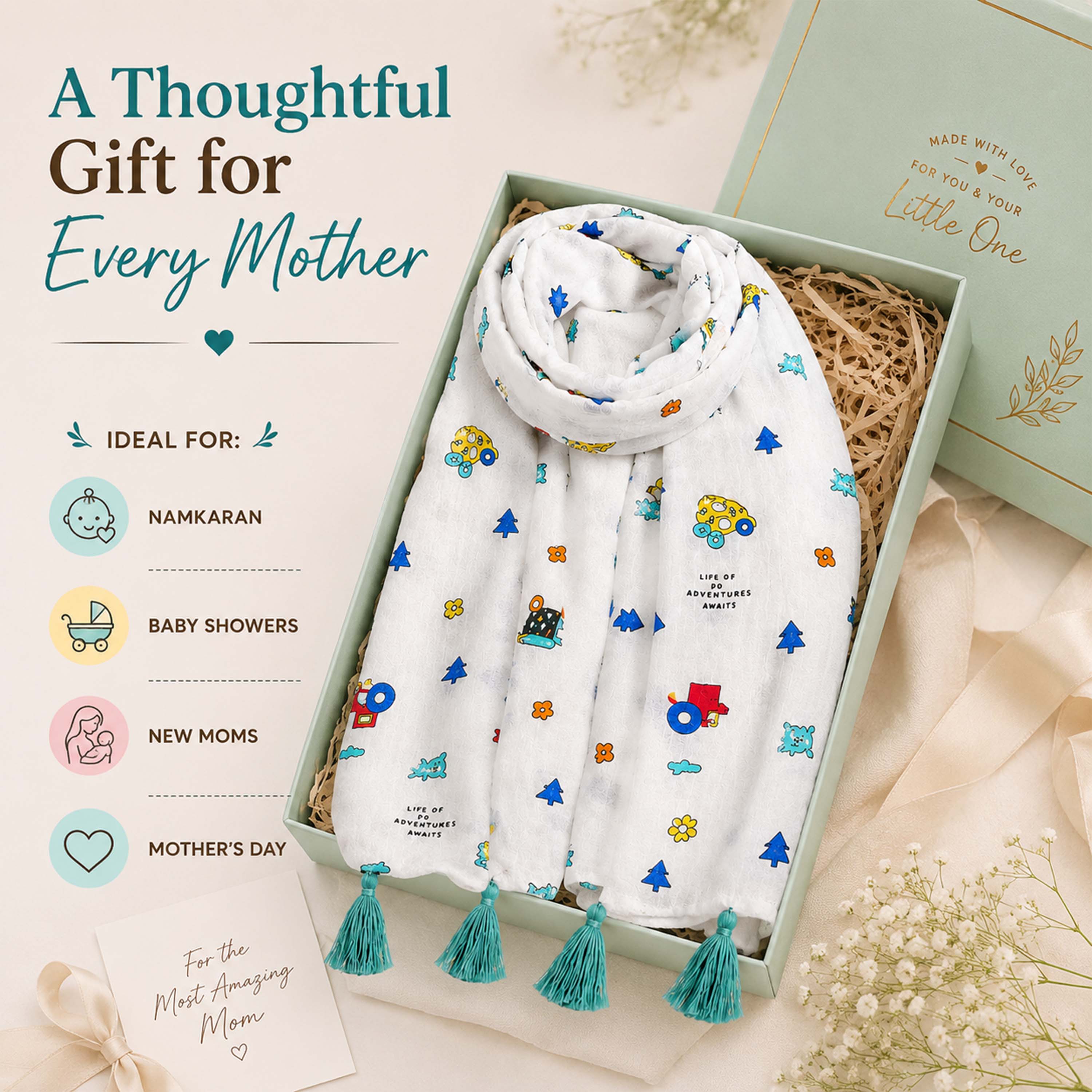 Motherly Premium Nursing Shawl for Mothers | Comfortable Breastfeeding Cover for Newborn Care