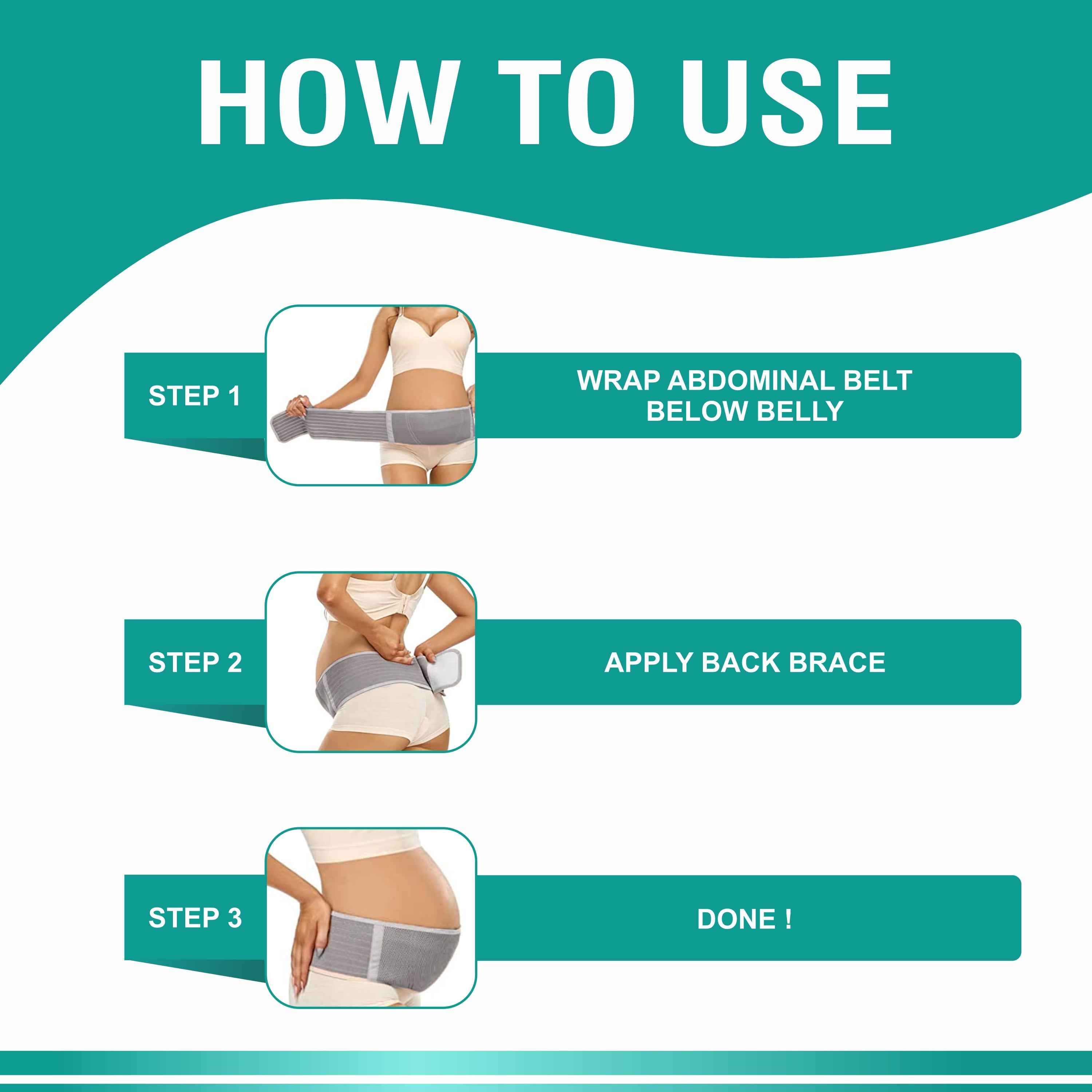 Motherly Maternity Belly Support Belt (Pre-Pregnancy-Type1, Grey, Free Size)