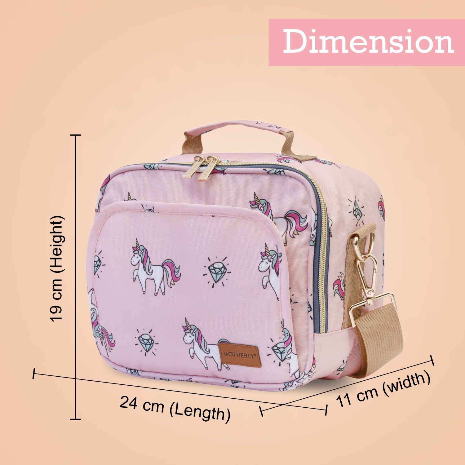 Motherly Mini Diaper Bag for Mothers for Travel | Small Maternity Handbag for Newborn Baby | Mothers Travelling Bag | Multiple Pockets Water Resistant Baby Bag I Hospital Bag for Moms (Unicorn Blue)