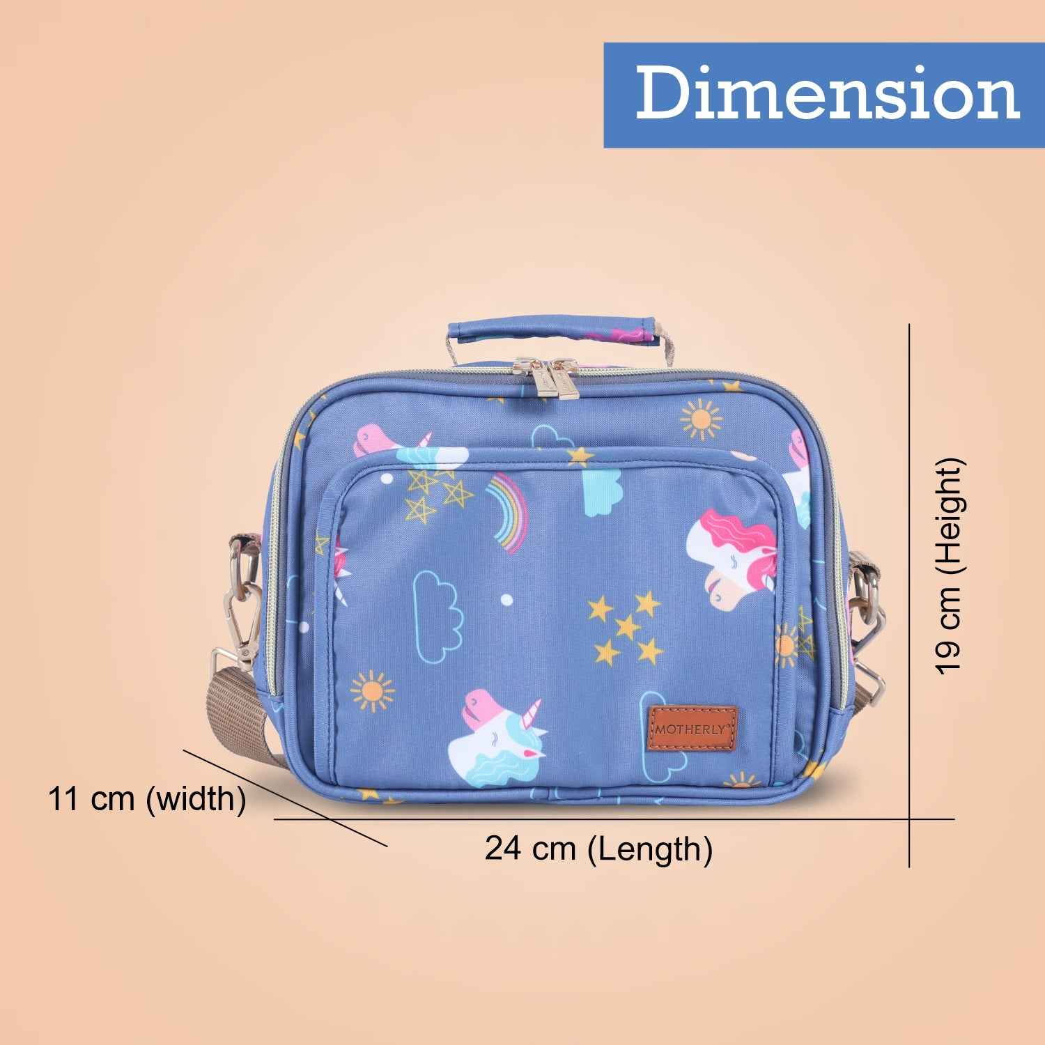 Motherly Mini Diaper Bag for Mothers for Travel | Small Maternity Handbag for Newborn Baby | Mothers Travelling Bag | Multiple Pockets Water Resistant Baby Bag I Hospital Bag for Moms (Unicorn Blue)