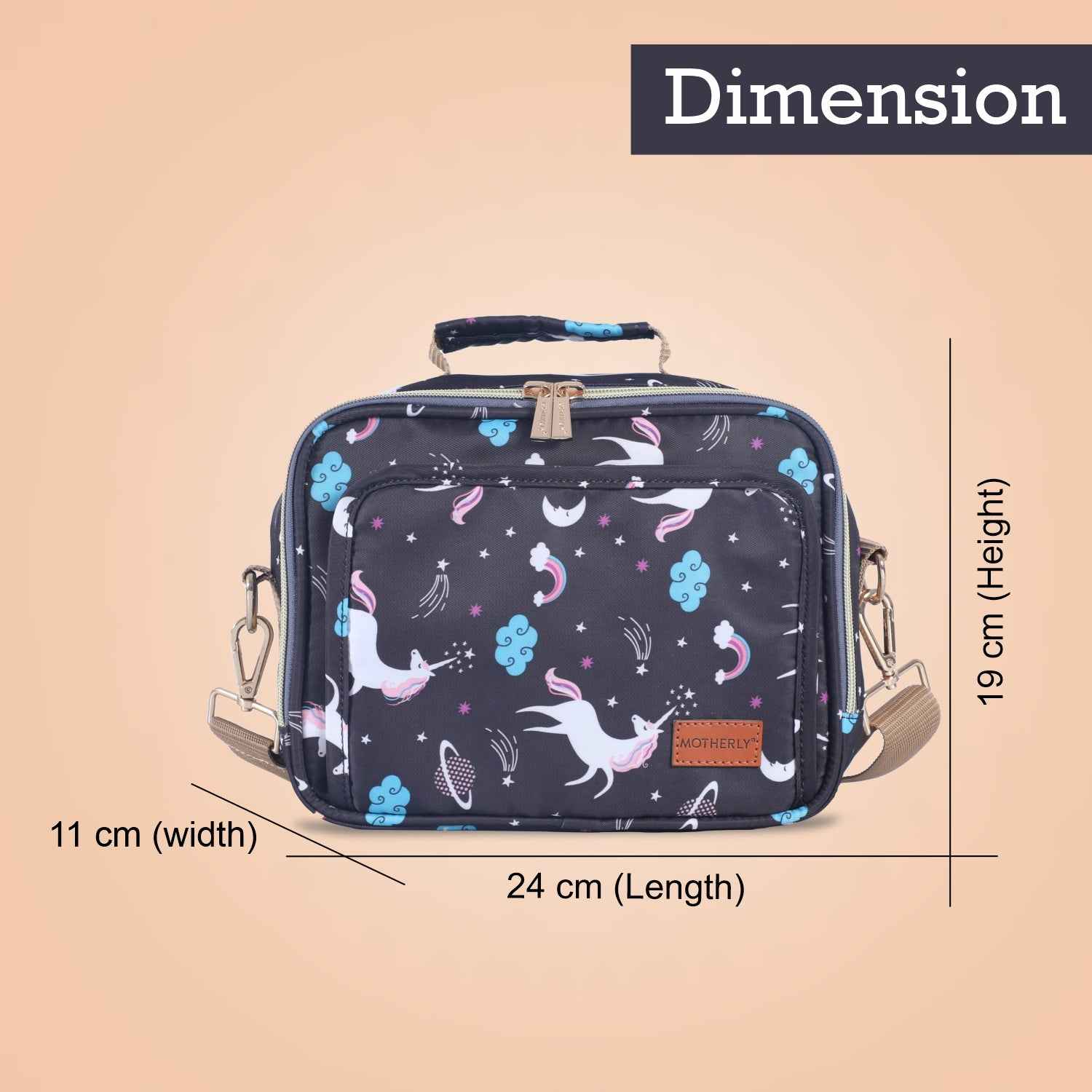 Motherly Mini Diaper Bag for Mothers for Travel | Small Maternity Handbag for Newborn Baby | Mothers Travelling Bag | Multiple Pockets Water Resistant Baby Bag I Hospital Bag for Moms (Unicorn Blue)