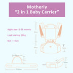Motherly 2-in-1 Baby Carrier Bag for 6 to 36 Months - Kangaroo Style with Hip Seat for Comfort Carrying - MOTHERLY