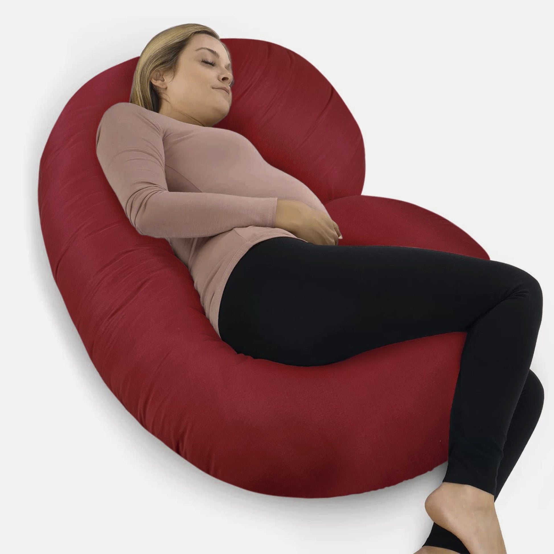 Motherly Maternity Pillows for Pregnancy Sleeping | Maternity Pillow for Pregnant Women (Dark Pink) - MOTHERLY