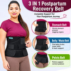 Motherly 3 In 1 Postpartum Recovery Belt (Fit From 30 Inch To 46 Inches Of Waist),One Size