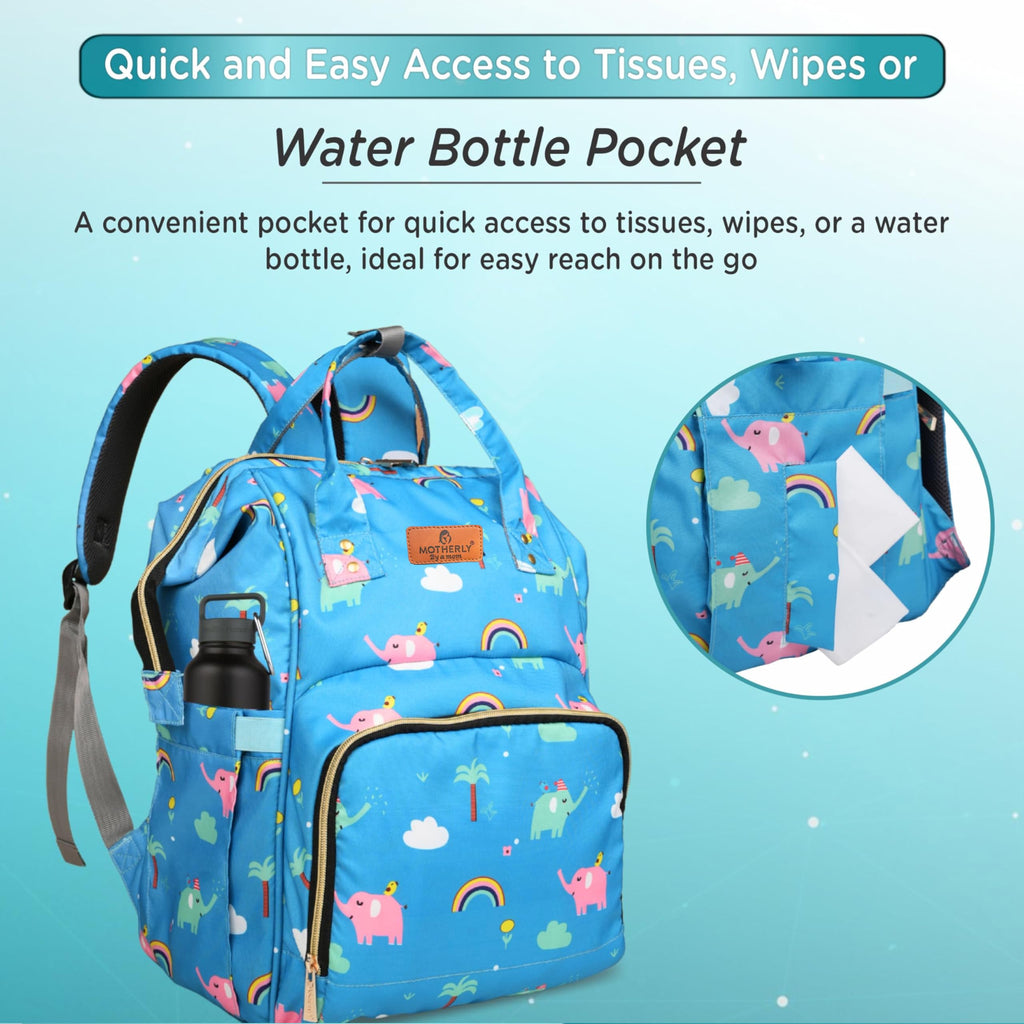 Motherly Flame Printed Diaper Bag for Mothers for Travel, Maternity Bag for Newborn Baby, Mother Travelling Bag, Multipocket Water Resistant, Hospital Bag for Mom with Warranty