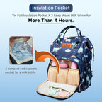 Motherly Flame Print Diaper Bag for Moms – Water-Resistant Travel & Maternity Bag with Multiple Pockets & Warranty