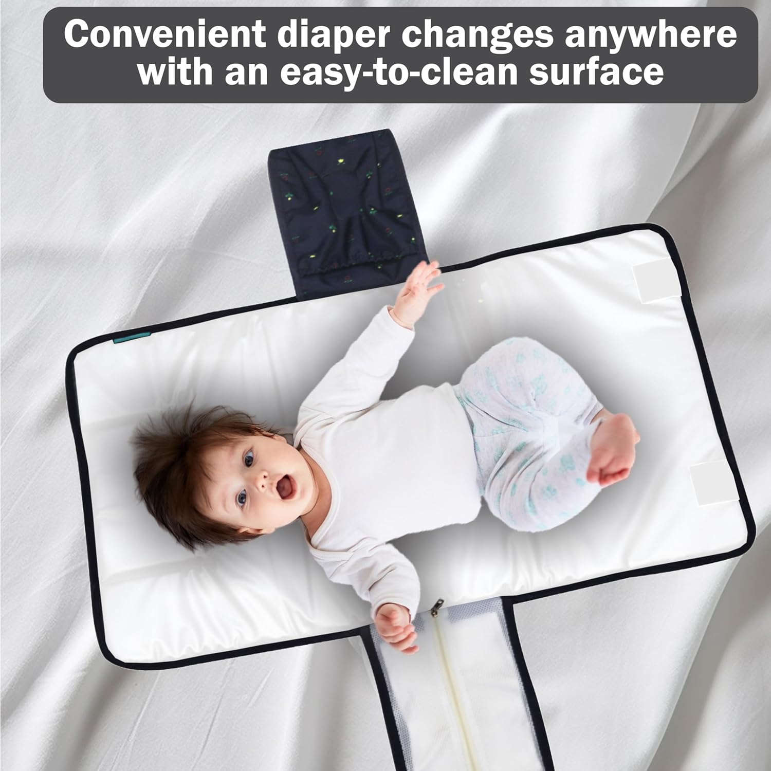 Motherly Portable Diaper Changing Mat – Leak-Proof, One-Hand Foldable Pad for Travel & Baby Shower Gift