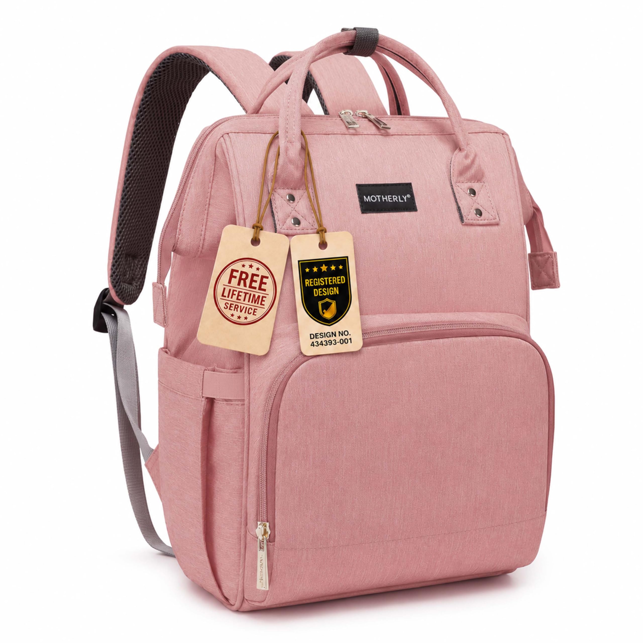 Motherly Patented Diaper Bag for Moms & Newborn Baby, Maternity Travel & Hospital Bag, Water-Resistant Baby Care Organizer with Multiple Storage Pockets (Everyday Series)