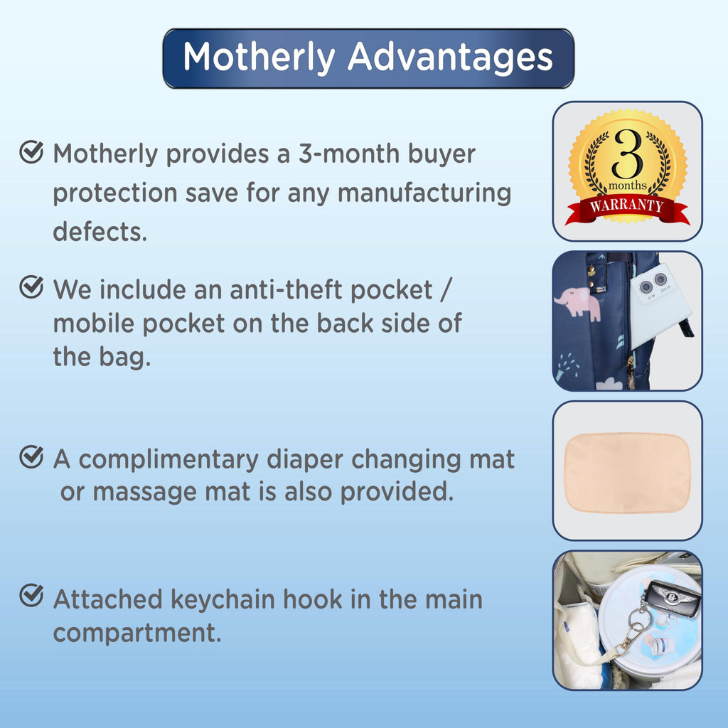 Motherly Flame Printed Diaper Bag for Mothers for Travel, Maternity Bag for Newborn Baby, Mother Travelling Bag, Multipocket Water Resistant, Hospital Bag for Mom with Warranty