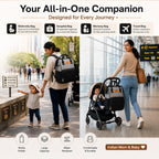 Motherly Crown Combo Melange Fabric Diaper Bag for Mothers for Travel With Warranty | Spacious Diaper Bags for Mom | baby bag for mother travel | Maternity Bags for Mother and Baby