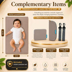 Motherly Patented Design Maternity Diaper Bag with Accessories | Waterproof Baby Travel Bag | Multi-Pocket Organizer for Newborn Essentials & Hospital Use (Envy Series) - Combo Cream Grey
