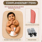 Motherly Crown Combo Melange Fabric Diaper Bag for Mothers for Travel With Warranty | Spacious Diaper Bags for Mom | baby bag for mother travel | Maternity Bags for Mother and Baby