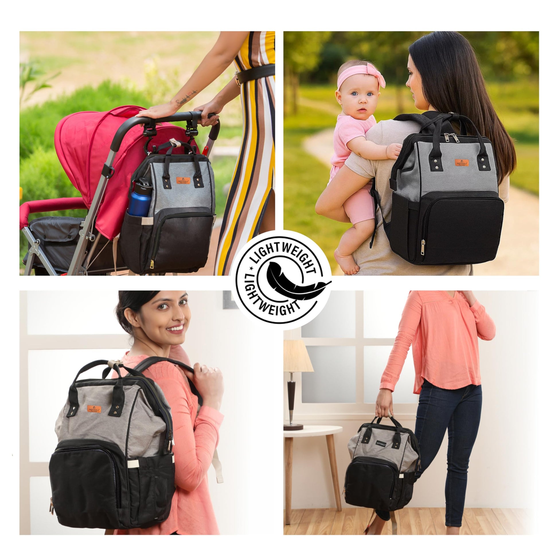 Motherly Crown Diaper Bag for Mothers for Travel with 6 Month Warranty/Multipocket Baby bag for mother travel/Water-resistant Diaper bags for mom/Maternity bags for mother and baby