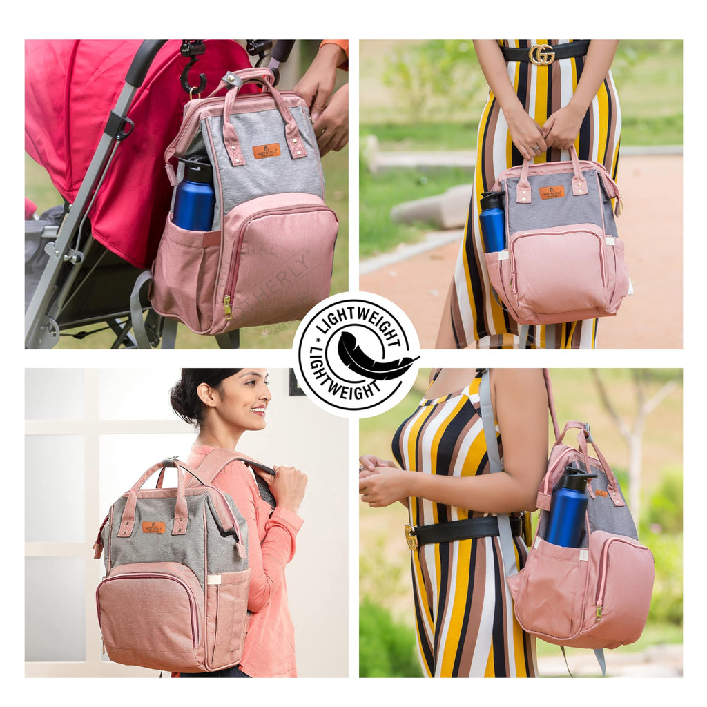 Motherly Crown Diaper Bag for Moms – Water-Resistant Travel & Maternity Bag with Multiple Pockets & 6-Month Warranty