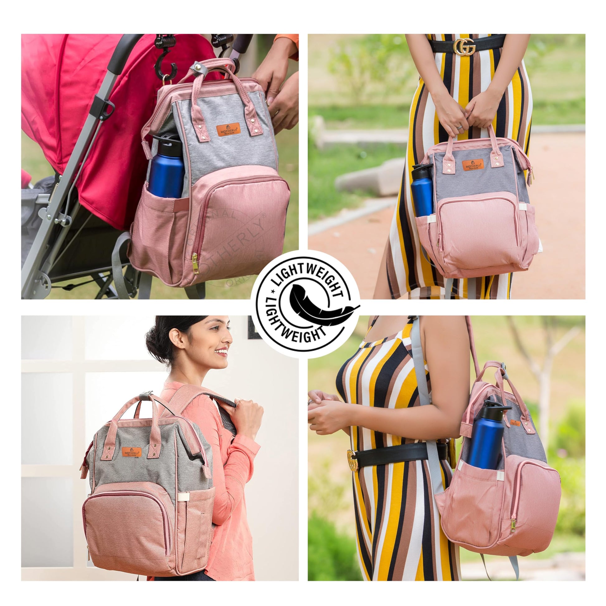 Motherly Crown Diaper Bag for Mothers for Travel with 6 Month Warranty/Multipocket Baby bag for mother travel/Water-resistant Diaper bags for mom/Maternity bags for mother and baby