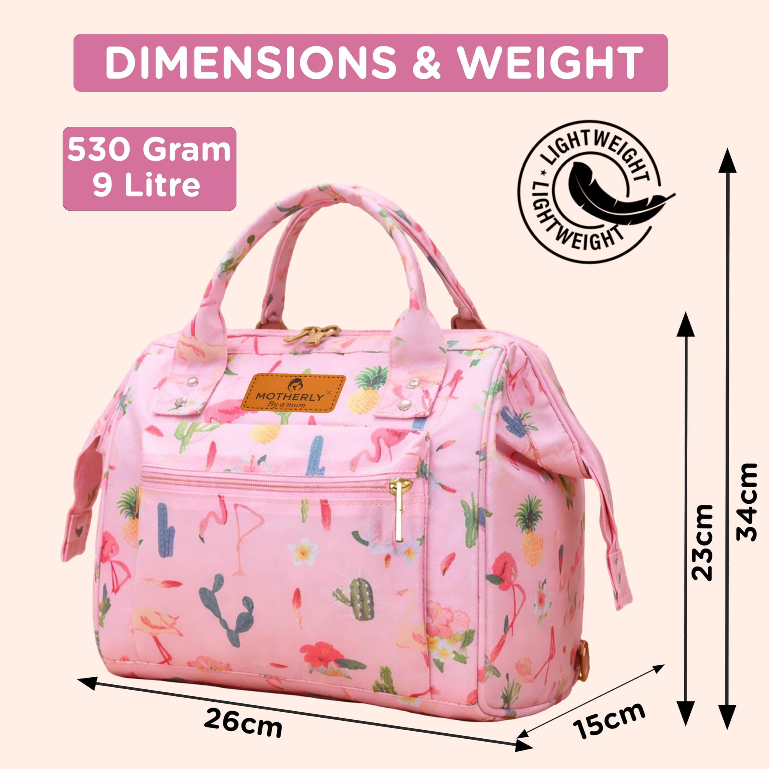 Motherly Nano Diaper Bag for Mothers for Travel – Combo Set with Accessories | Baby Bag for Mother Travel | Diaper Bag for Baby | Baby Bag for Mother and Baby