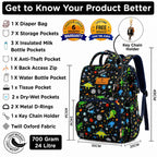 Motherly Patented Diaper Bag Backpack for Moms | Waterproof Baby Travel & Maternity Bag | Spacious Nappy Bag with Multiple Compartments, Insulated Bottle Pockets & Warranty (Kiddo Series, Space)