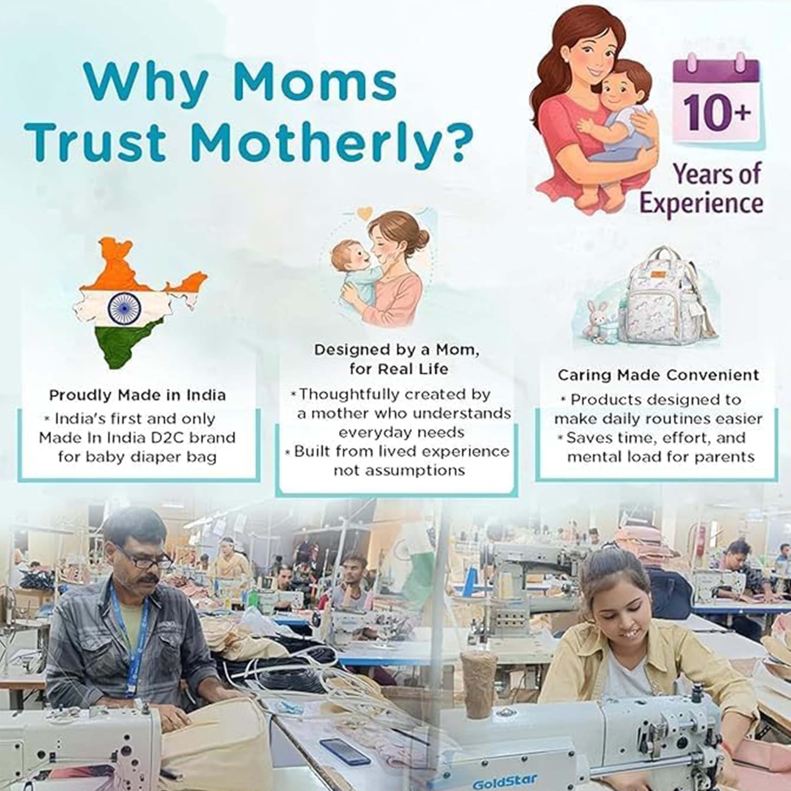 Motherly Patented Diaper Bag Backpack for Moms | Waterproof Baby Travel & Maternity Bag | Spacious Nappy Bag with Multiple Compartments, Insulated Bottle Pockets & Warranty (Kiddo Series, Dino)