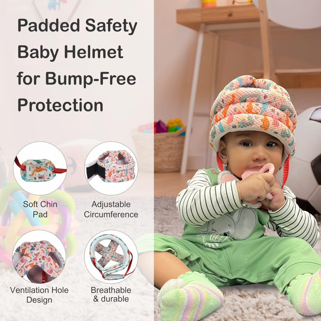 Motherly Toddler Safety Hat with Chin Strap - Dinosaur