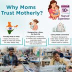 Motherly Patented Diaper Bag Backpack for Moms | Waterproof Baby Travel & Maternity Bag | Spacious Nappy Bag with Multiple Compartments, Insulated Bottle Pockets & Warranty (Kiddo Series, Space)