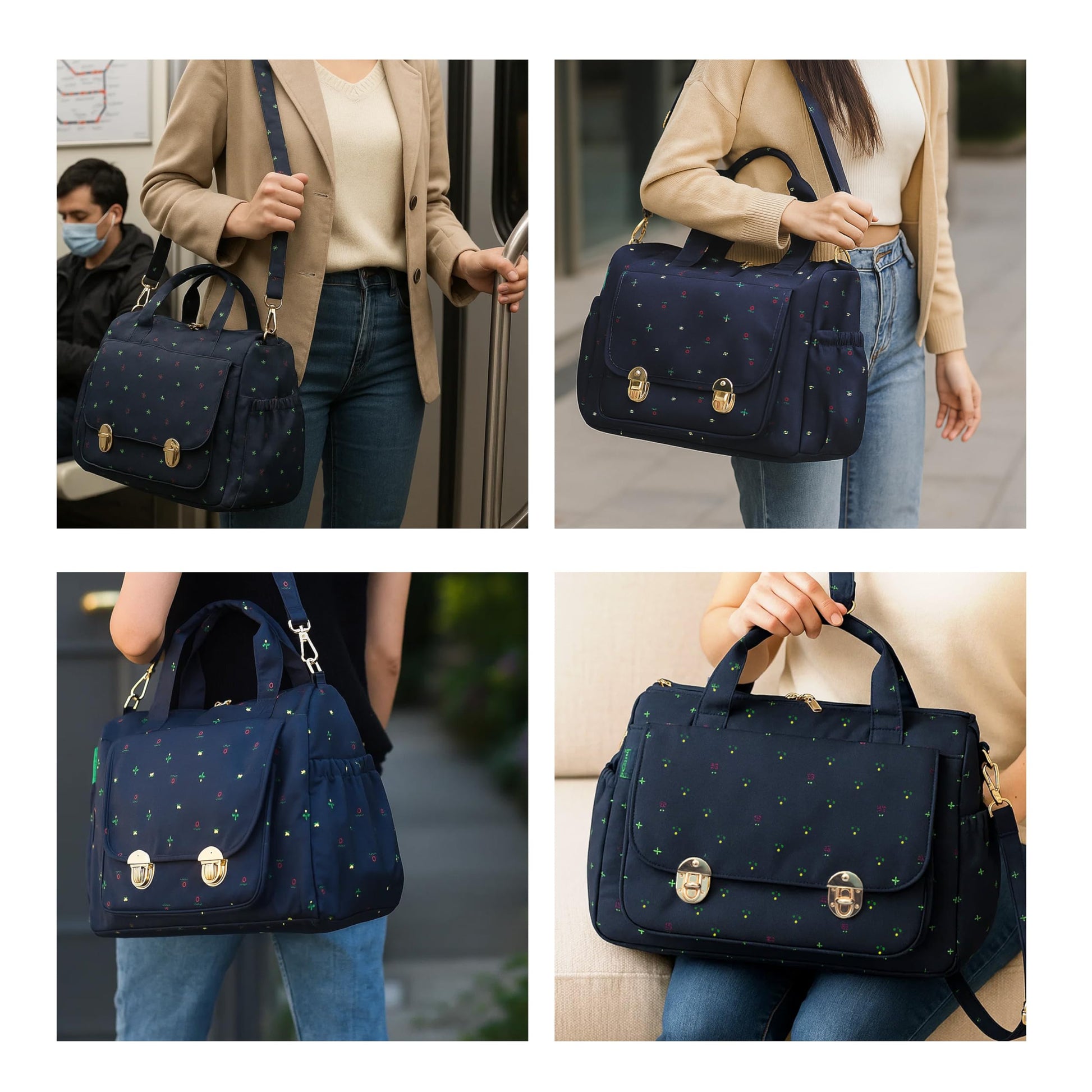 Motherly WOW Laptop Bag for Women Office Use | Stylish Handbag with 15-Inch Laptop Compartment | Office Bag, Shoulder Bag & Messenger Tote - MOTHERLY