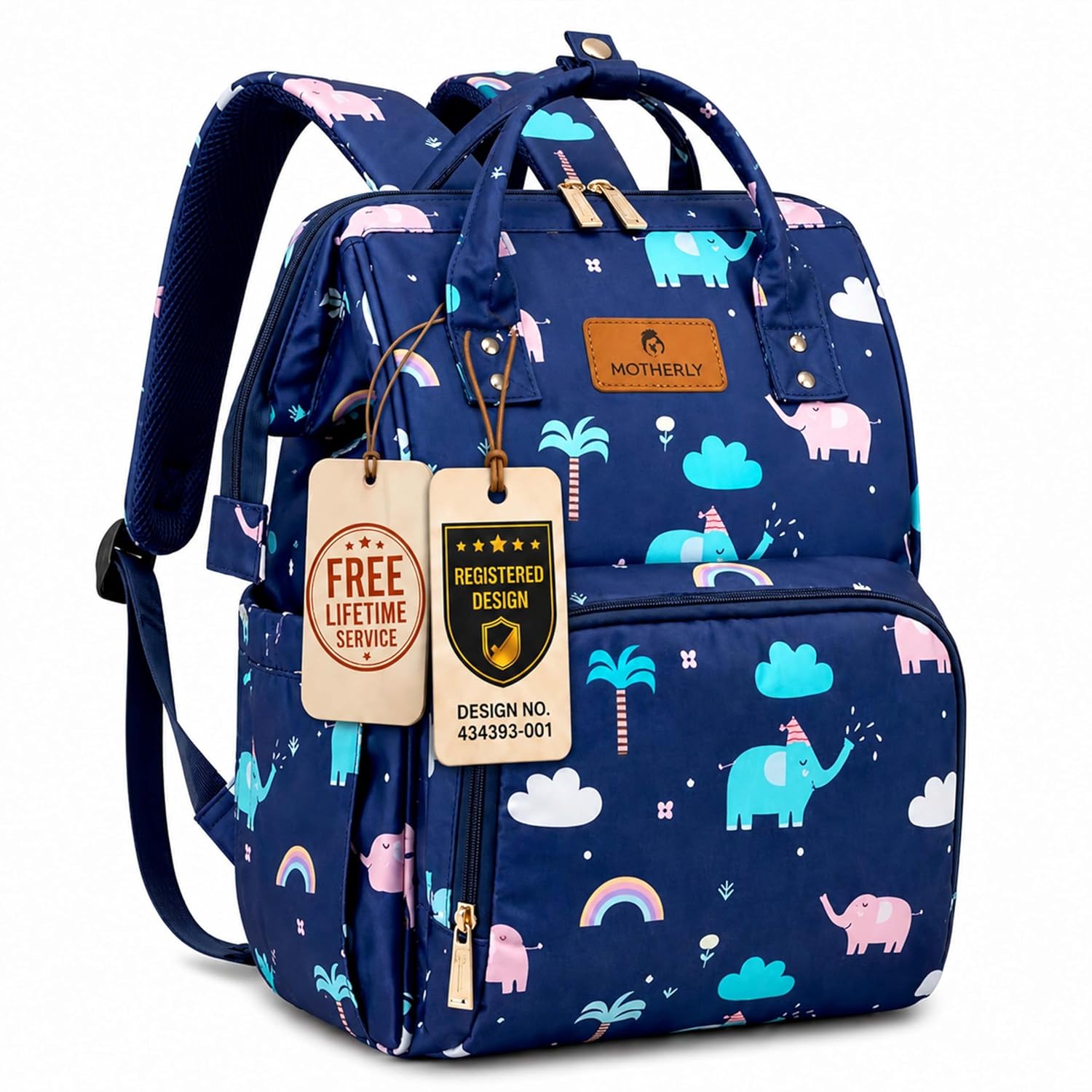 Motherly Patented Design Maternity Hospital Bag | Large Capacity Diaper Bag for Mom & Newborn Baby | Multi-Pocket Water-Resistant Baby Travel Bag with Organized Storage (Flame Series)