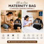 Motherly Patented Diaper Bag Backpack for Mothers | Waterproof Baby Travel & Maternity Bag | Multiple Compartments, Insulated Bottle Pockets, Warranty | Crown Series