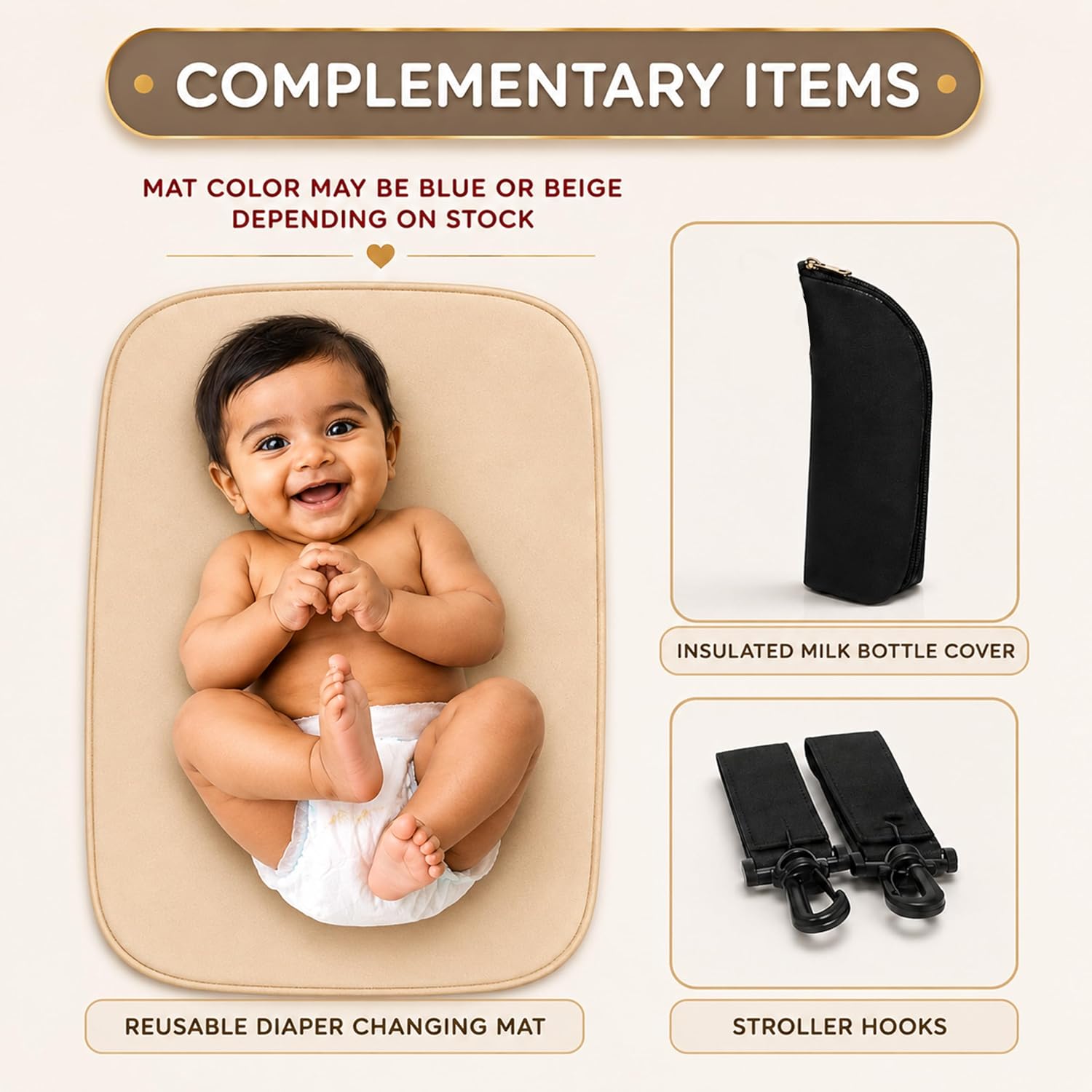 Motherly Crown Combo Melange Fabric Diaper Bag for Mothers for Travel With Warranty | Spacious Diaper Bags for Mom | baby bag for mother travel | Maternity Bags for Mother and Baby