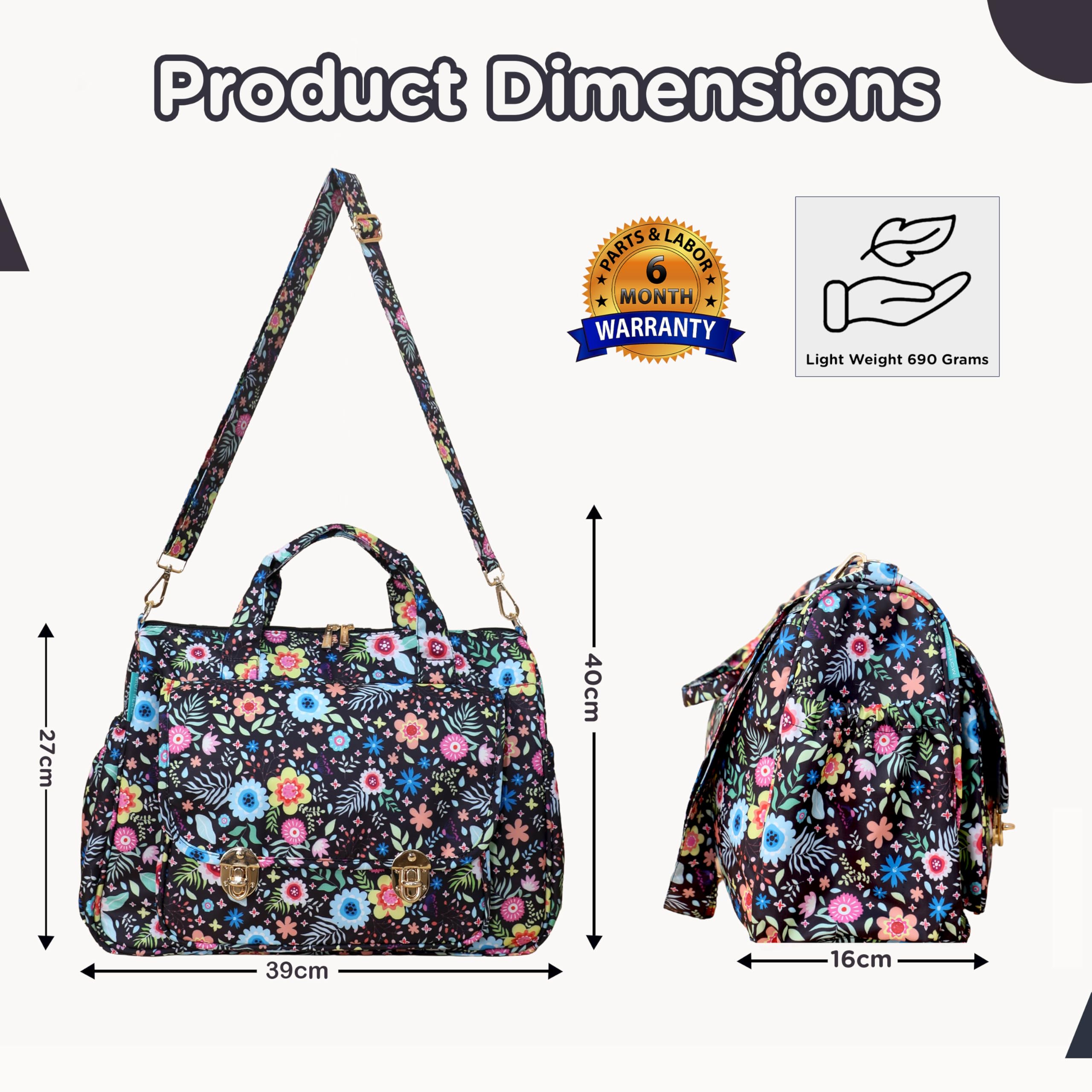 Motherly WOW Laptop Bag for Women – 15-Inch Office Tote & Handbag