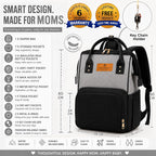 Motherly Crown Combo Melange Fabric Diaper Bag for Mothers for Travel With Warranty | Spacious Diaper Bags for Mom | baby bag for mother travel | Maternity Bags for Mother and Baby
