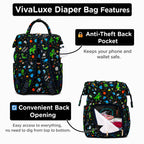 Motherly Patented Diaper Bag Backpack for Moms | Waterproof Baby Travel & Maternity Bag | Spacious Nappy Bag with Multiple Compartments, Insulated Bottle Pockets & Warranty (Kiddo Series, Space)