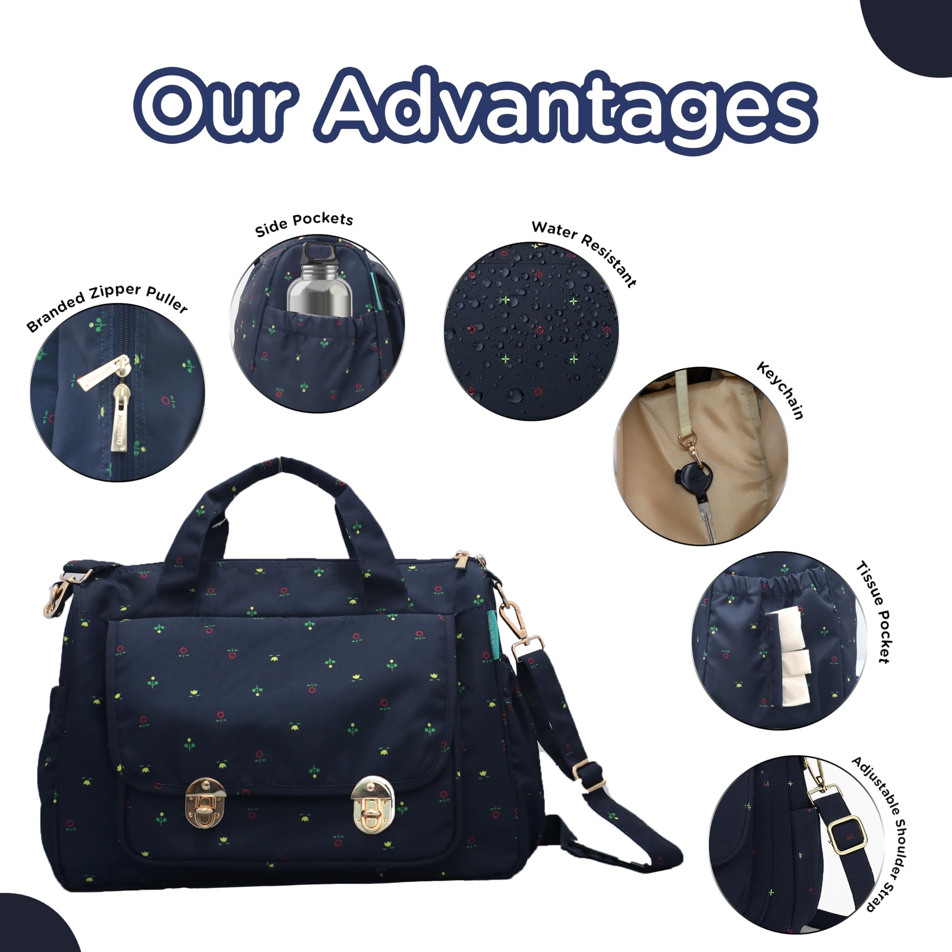 Motherly WOW Laptop Bag for Women Office Use | Stylish Handbag with 15-Inch Laptop Compartment | Office Bag, Shoulder Bag & Messenger Tote - MOTHERLY