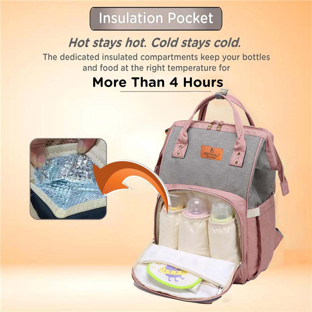 Motherly Crown Diaper Bag for Moms – Water-Resistant Travel & Maternity Bag with Multiple Pockets & 6-Month Warranty