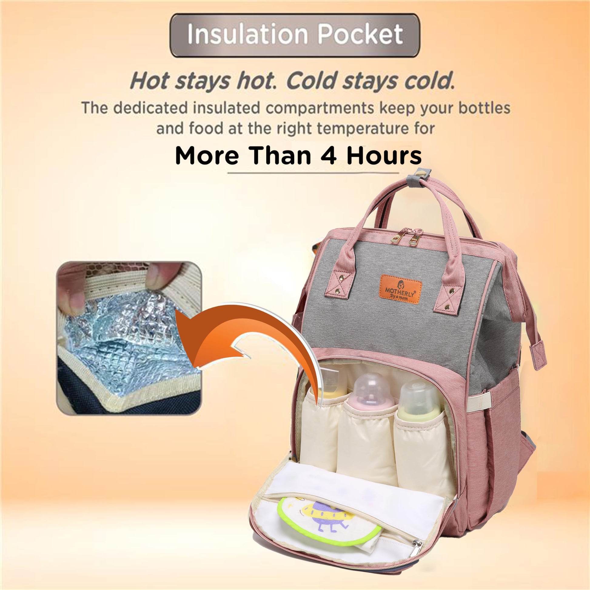 Motherly Crown Diaper Bag for Mothers for Travel with 6 Month Warranty/Multipocket Baby bag for mother travel/Water-resistant Diaper bags for mom/Maternity bags for mother and baby