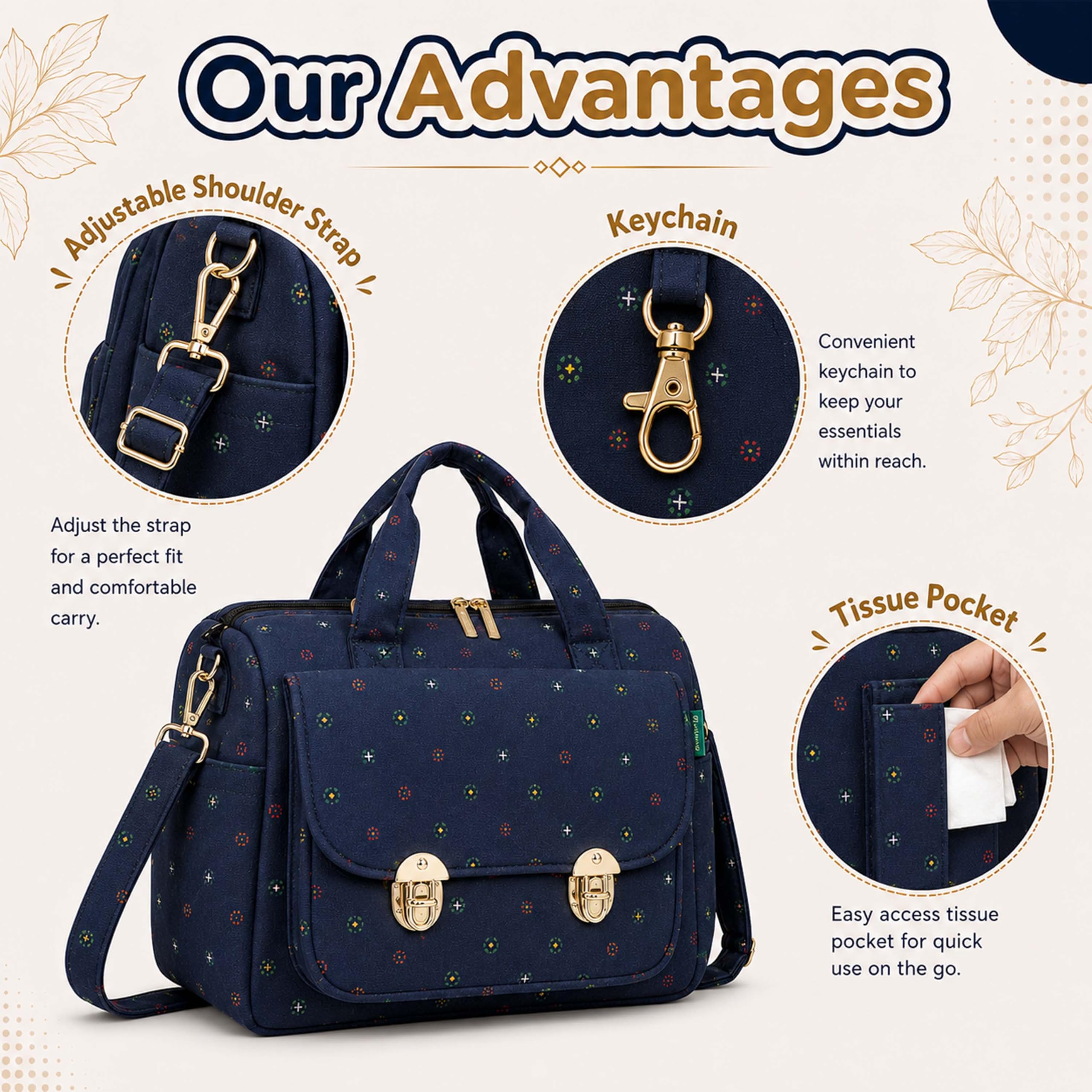 Motherly WOW Tote Diaper Bag for Mothers for Travel, Maternity Bag for Newborn Baby, Multiple Pocket Water Resistant Baby Bag